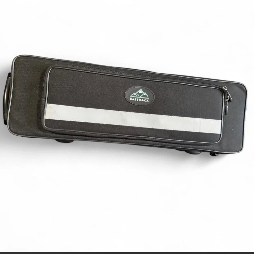 Black Travel Case with White Reflective Stripe. Carrying Case,